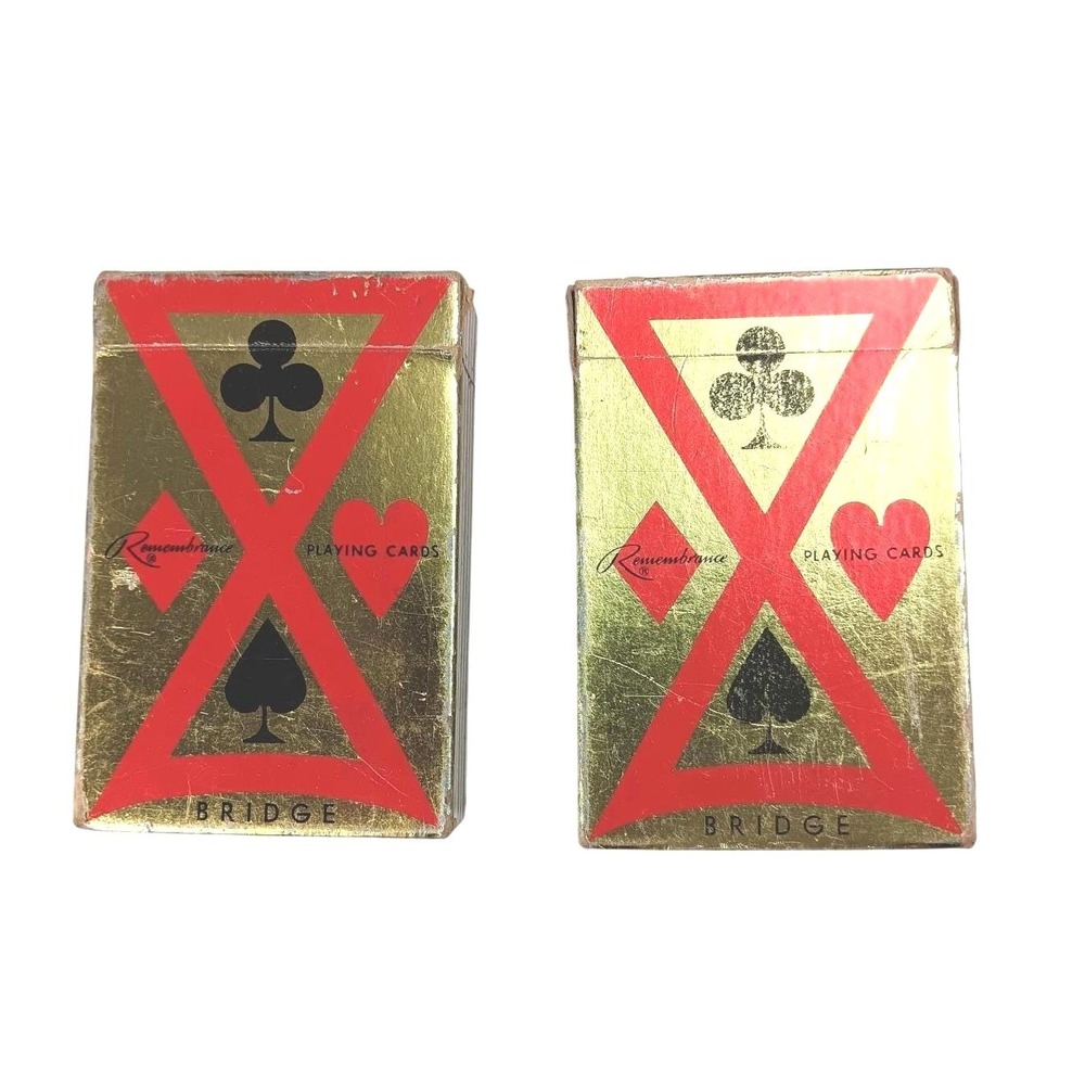 Vintage Remembrance Bridge Playing Cards Leon D Bush & Sons Elk Grove Village IL